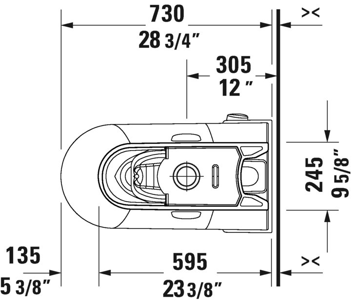 Duravit 1.28 GPF (Water Efficient) Elongated OnePiece Toilet (Seat Not